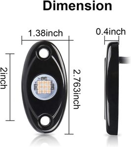 ไฟร็อคไลท์กันน้ำสีเดียว 9W 9 หลอด LED สีม่วง สีขาวบริสุทธิ์ สำหรับรถบรรทุก รถยนต์ SUV - Product Image 6