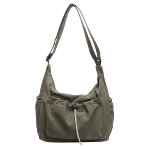 Bolsa Cruzada de Lona de Gran Capacidad, Bolso de Hombro Único para <span class=keywords><strong>Mujer</strong></span>, Bolso de Mano con Múltiples Bolsillos, Bolso <span class=keywords><strong>Bandolera</strong></span>, Bolso Mensajero de Lona - Product Image 5