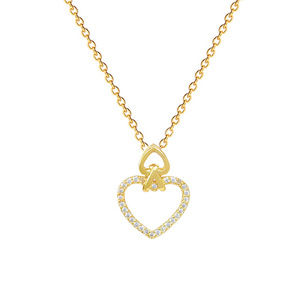 Hueco invertido doble corazón piedra titanio acero colgante collar hombres mujeres moda personalidad Internet - Product Image 5