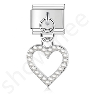 Pulsera de Corazones con Dijes Italianos de Acero Inoxidable en Varios Colores, Estilo YIWU - Product Image 2