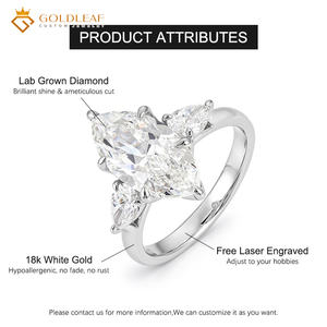 Anillo de Oro Blanco de 18K con Diamante Cultivado en Laboratorio con Corte Marquesa en Forma de Pera, Certificado IGI DEF VVS, Joyería Moderna para Aniversario - Product Image 4