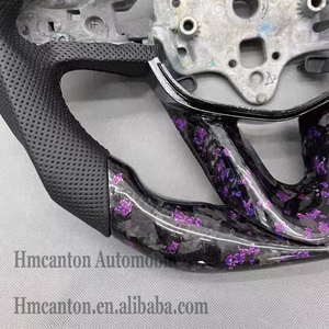 Volante Deportivo de Fibra de Carbono Forjado con Agarre de Cuero Perforado, Compatible con Cadillac CT4 CT5, en Oferta - Product Image 6