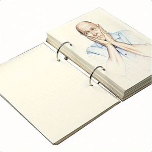 Retro <b>Mini</b> Linen Plain Cover Sketchbook 160GSM Thick Refillable Loose Leaf <b>Notebook</b> - Product Image 2