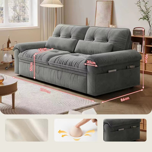 <span class=keywords><strong>Canapé</strong></span>-lit pliable avec structure en métal et revêtement en tissu, design moderne pour petits appartements - Lit simple avec rangement - Product Image 5