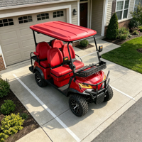 Voiturette de golf électrique robuste pour 4 passagers avec revêtement de couleur personnalisé et porte-bagages supplémentaire haute résistance