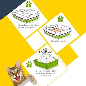 20 sacs/rouleau en PE épais pour litière de chat, fabriqués à partir de matériaux recyclés, design hygiénique et élastique, pour supermarchés et fournitures pour chatons - Product Image 6