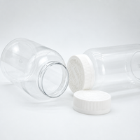 Bouteille en plastique PET transparente à large ouverture 500ml 520ml, conteneur vide pour suppléments et poudres médicinales avec bouchon à vis