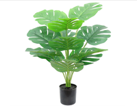 Fournitures de jardinage Vente en gros d'Arbre Monstera Artificiel Naturel Toucher Plastique Bonsaï Artificiel avec Pot pour Intérieur