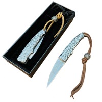 Outdoor Kleine Zilversmid Merk Fruit Vouwmes Damascus Stalen Mes Roestvrijstalen Handvat Edc Hoge Hardheid Scherp