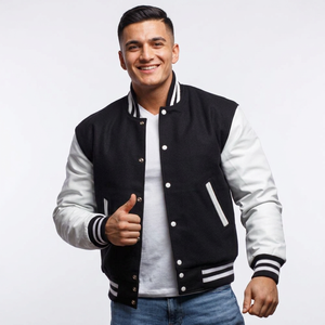 Factory Direct Sale Custom Design <b>Men's</b> Varsity <b>Jackets</b> <b>Long</b> Sleeves Wool Material Made CollegeBaseballjacket for <b>men</b> - Product Image 1