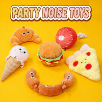 Jouets pour chiens en peluche en forme de nourriture, couineurs et crépitants, Burger, Pizza, Saucisse, résistants aux morsures, super doux, jouets à mâcher pour animaux de compagnie de taille moyenne