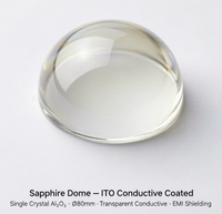SANHANG2 Dôme en saphir enduit d'ITO, diamètre 80 mm, fenêtre conductrice transparente, antistatique