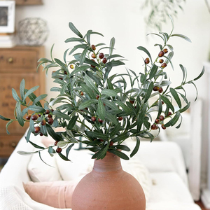 1 branche d'olivier artificielle de 28 pouces pour vases, verdure, brindilles d'<span class=keywords><strong>arbres</strong></span> pour la décoration de la maison, des mariages, des bureaux, des jardins, et les créations florales DIY - Product Image 3