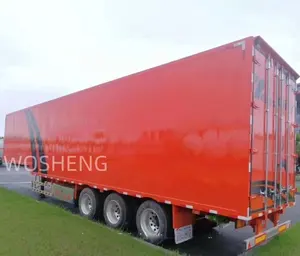 Pabrik Wosheng langsung menghasilkan 3 as roda 40 kaki 45 kaki tirai merah samping Semi Trailer tirai samping untuk dijual