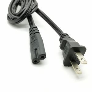 定制长度黑铜电源线 220V 18AWG <span class=keywords><strong>2</strong></span> 针交流电源线 - Product Image 1