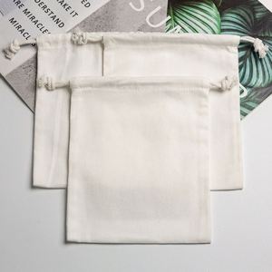 Sac à poussière en coton naturel avec cordon de serrage, directement de l'usine OEM, pour l'emballage de sacs à main, avec logo imprimé, pour chaussures, vêtements, sac de shopping en coton - Product Image 2