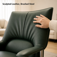 Fauteuil d'appoint pivotant en cuir PU écologique de style italien moderne haut de gamme pour la maison, l'hôtel, l'appartement