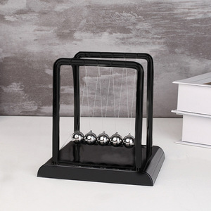 3 Pendules de Newton rectangulaires de tailles grand, moyen et petit, avec boules élastiques de billard, pour l'enseignement de la physique, la conservation de l'énergie, en métal, style Art Déco, pour <span class=keywords><strong>anniversaire</strong></span> - Product Image 2