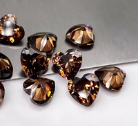 Zircone cubique synthétique facettée de qualité 3A, taille cœur, 3*3mm-16*16mm, blanche multicolore, pierres précieuses en vrac avec jeu de couleurs/effet de feu
