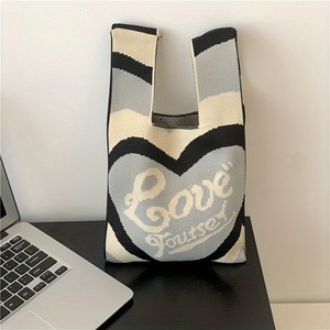 Gradient Heart Letter Knit Vest <b>Tote</b> <b>Bag</b> Reusable Handheld Gift <b>Bag</b> Wedding Candy Packing <b>Bag</b> Birthday Party Favor Storage <b>Bag</b> - Product Image 6