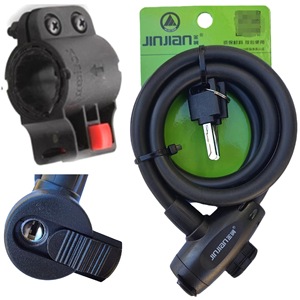 Candado de Cable Combinado para <span class=keywords><strong>Bicicleta</strong></span>, Directo de Fábrica, Cable de Acero <span class=keywords><strong>Antirrobo</strong></span>, Retráctil - Product Image 1