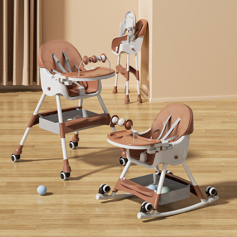 Silla de comedor Barbie estilo caballito de madera marrón