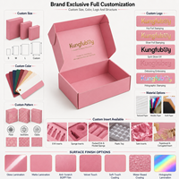 Boîte à colis en carton ondulé personnalisée avec impression recto-verso, emballage en papier recyclé coloré, boîte d'expédition rose pour vêtements et t-shirts