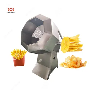 Manufacturer Rotation Type Double Drum Popcorn Potato Chips Flavoring Line Roller Frozen French Fries Seasoning Machine