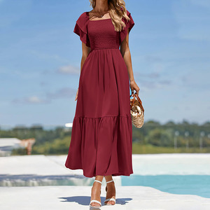 <span class=keywords><strong>Vestido</strong></span> Midi de Cóctel Personalizado para Mujer, Estilo Elegante y Moderno para el Verano 2026, Color Vino Tinto, <span class=keywords><strong>Vestido</strong></span> Borgoña para la Noche - Product Image 3