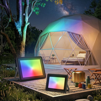 Projecteur LED intelligent WiFi RGB, contrôle par application, étanche, changement de couleur, pour le camping en plein air, les fêtes, la décoration de la cour