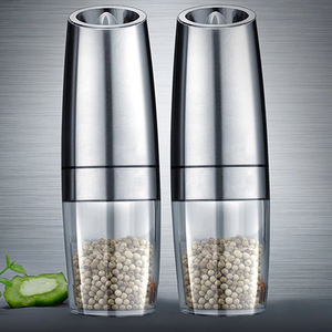 3pcs Set <b>Pepper</b> Spice Grain <b>Mills</b> Porcelain Grinding Core <b>Mill</b> Automatic Salt and <b>Pepper</b> Set With Led Light - Product Image 3