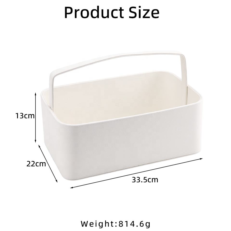 Luxury Custom Logo PU Leather Portable Storage Baskets Desk Organizer ...