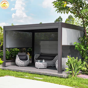 Kit de pergola en aluminium personnalisable DIY 3x4m 4x6m, structure d'ombrage rétractable, abri solaire pour jardin, <span class=keywords><strong>terrasse</strong></span>, bord de piscine - Product Image 4