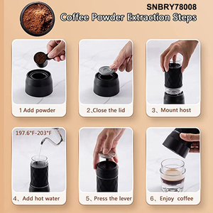 TIKTOK <span class=keywords><strong>Amazon</strong></span> Venta caliente <span class=keywords><strong>cafetera</strong></span> portátil Viajes al aire libre mini máquina de café espresso Express Manual de mano Prensa de mano - Product Image 5