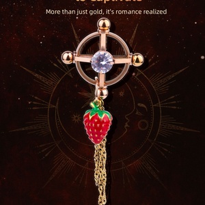 Decorative Nipple <b>Clips</b> Golden Zircon Berry-Dew Pendant Mild SM Pain Phillips Screws Stainless Steel Nipple <b>Clip</b> Adult Sex Toys - Product Image 3