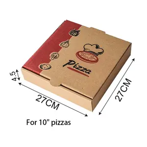 カスタム印刷された10インチ10 "ロゴ付き生分解性スライスプレーンピザ-ボックス-10インチピザボックスを包装する卸売印刷ボックス