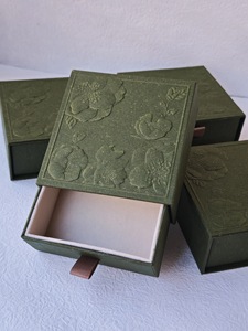 <strong>Vintage</strong> Cardboard Drawer Gift <strong>Box</strong> With Custom 3D Embossed Logo Glossy Or Matt Lamination Rigid <strong>Jewelry</strong> Packaging <strong>Box</strong> - Product Image 2