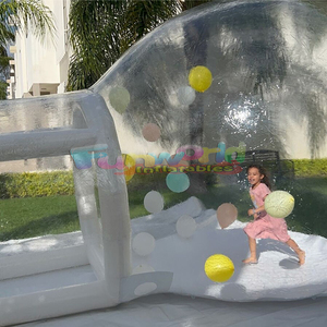 Maison d'amusement de fête pour enfants, igloo en cristal à bulles gonflables blanc clair, tente dôme, souffleur transparent, ballons à bulles gonflables - Product Image 3