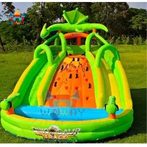 Château <span class=keywords><strong>gonflable</strong></span> de haute qualité, directement de l'usine, <span class=keywords><strong>toboggan</strong></span> aquatique <span class=keywords><strong>et</strong></span> trampoline - Jouet de parc aquatique amusant pour les fêtes - Product Image 3