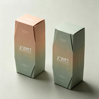 Boîte d'emballage de soins de la peau personnalisée écologique à impression dégradée, MOQ 1000, pour flacon de sérum, boîte rigide de luxe, forme spéciale, artistique et portable