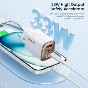Toocki gan 33W led affichage USB C <span class=keywords><strong>chargeur</strong></span> pour <span class=keywords><strong>iPhone</strong></span> 12 <span class=keywords><strong>13</strong></span> Pro Max PPS USB-C <span class=keywords><strong>chargeur</strong></span> rapide <span class=keywords><strong>bloc</strong></span> pour iPad Pro Galaxy S21/S20/S10 - Product Image 3