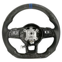 Levier de vitesses en cuir et fibre de carbone pour Volkswagen Golf 5/7 GTI MK7 Polo Passat CC R-Line, volant sport à trois branches