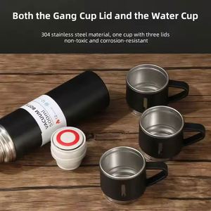 Corporate Activity Business Promotional Custom Logo Printed Vacuum <b>Thermo</b> Cup Water <b>Bottle</b> Gift Sets With 3 Lids - Product Image 3