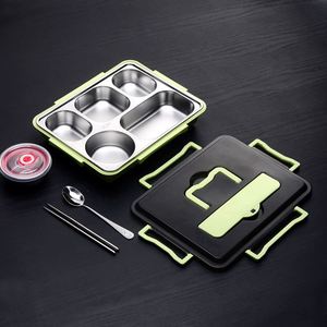 304 Stainless Steel Insulated BPA-Free Portable Student <b>Lunch</b> <b>Box</b> Sealed Children's Meal Tray with Fast Food <b>Compartment</b> - Product Image 3