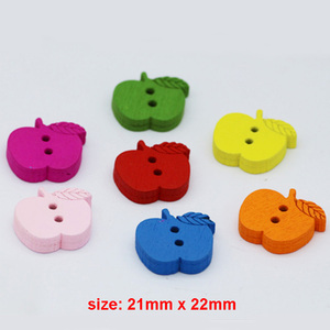 Yiwu wintop phim hoạt hình dễ thương các loại trái cây cung tay bông tuyết hình nút gỗ đầy màu sắc trẻ em mẫu giáo tự làm Kit Phụ kiện - Product Image 6