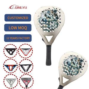 Raqueta de Pádel Qingyu <span class=keywords><strong>Sport</strong></span> de Fibra de Carbono 18K con Patrón a Cuadros, Fabricantes de Raquetas de Tenis al por Mayor, Raquetas de Pádel para Niños - Product Image 1
