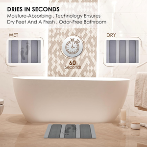 Tapis de bain en pierre pliable de grande taille facile à nettoyer sans amiante, tapis de <span class=keywords><strong>pied</strong></span> en boue de diatomée antidérapant super absorbant à séchage rapide pour salle de bain - Product Image 3