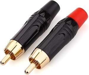 Adaptador de enchufes macho RCA Audio <span class=keywords><strong>Phono</strong></span> chapado en oro soldadura 24K oro altavoz enchufes RCA Jack S.Wieler para adaptador de conector de Cable - Product Image 1