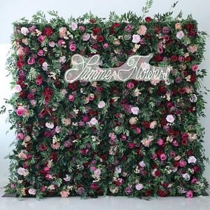 Fondo de Pared de Flores Artificiales Decorativo 3D Personalizado 8x8, Telón de Fondo de Pared de Flores Simuladas - Product Image 5