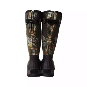 Bottes de <span class=keywords><strong>chasse</strong></span> imperméables pour hommes, bottes en <span class=keywords><strong>caoutchouc</strong></span> à mollet réglable pour hommes avec imprimé camouflage - Product Image 5